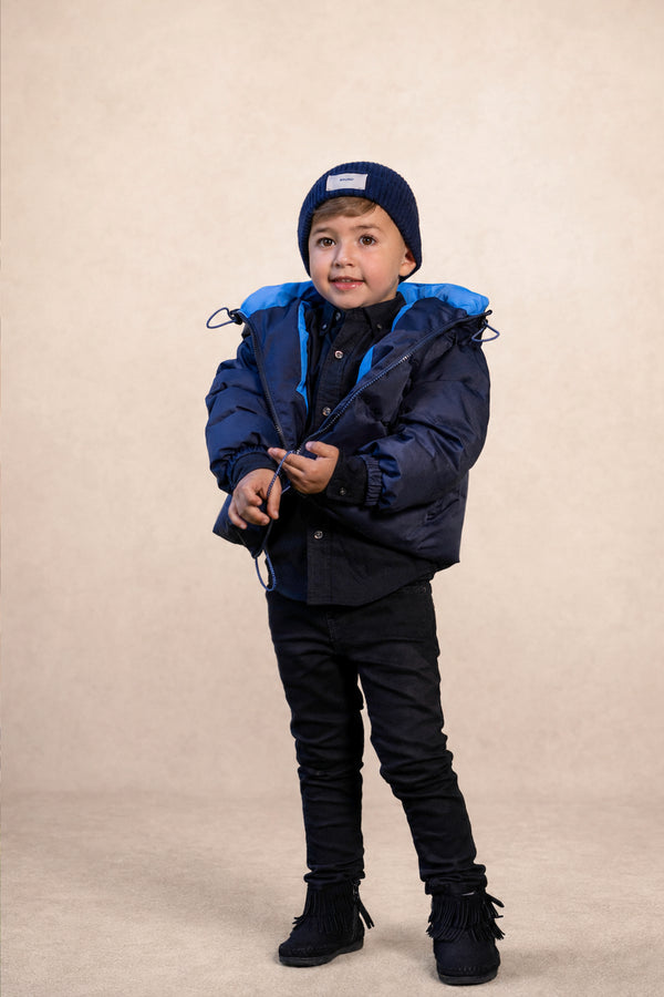 Navy Winter Puffer Coat | Lilune Outerwear